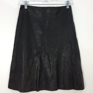 Jenisa Washington Lambskin Leather Black Skirt